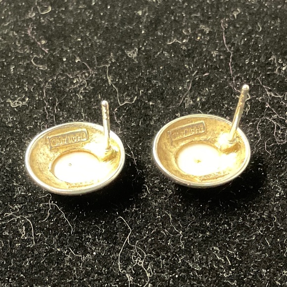 Pink MOP Oval Post Earrings Sterling Silver - Picture 4 of 6